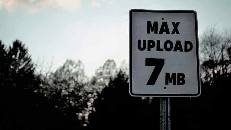 Upload limit in a street sign.