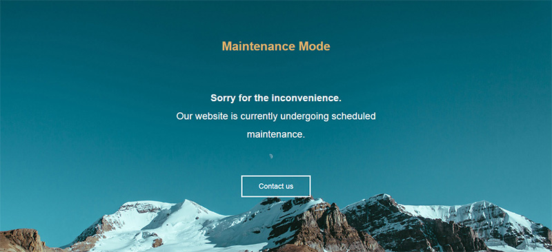 Screen created using the plugin WP Maintenance Mode to indicate that the website is in maintenance mode.