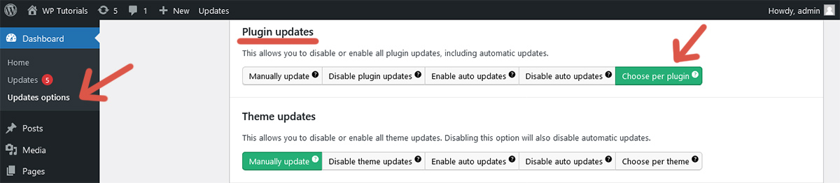 Button to indicate that update configuration for plugins is per plugin.